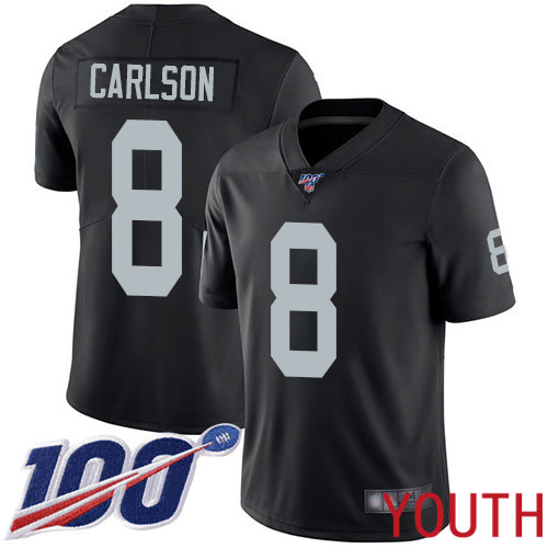 Oakland Raiders Limited Black Youth Daniel Carlson Home Jersey NFL Football 8 100th Season Vapor Jersey